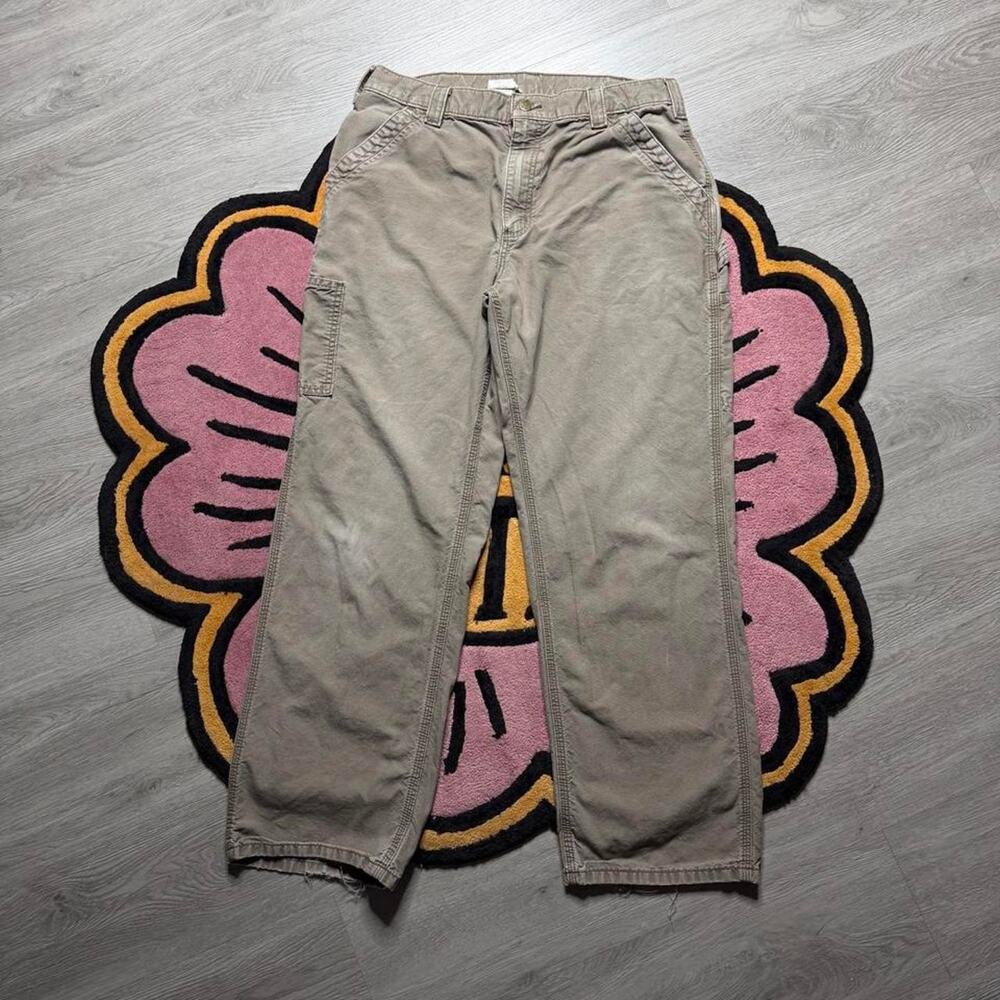 Carhartt Original Dungaree Fit Carpenter Work Pants Size 35x32 934x30) Brown